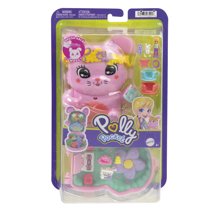 Mattel Polly Pocket Estuche Conejito Fiesta del Té con 10 Accesorios y Muñequita Mattel Polly Pocket Estuche Conejito Fiesta del Té con 10 Accesorios y Muñequita