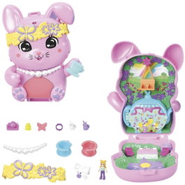 Mattel Polly Pocket Estuche Conejito Fiesta del Té con 10 Accesorios y Muñequita
