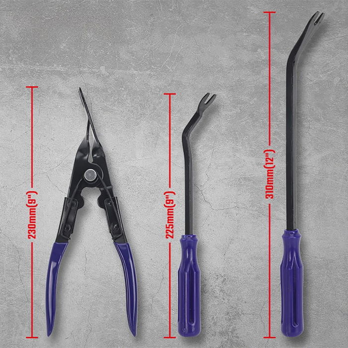 Workpro Juego de Herramientas para Sacar Grapas 3 Piezas, 2 Palancas 225/310 mm y Alicates 2 en 1 de 230 mm para Desmontar Paneles y Molduras