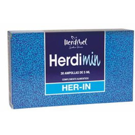 HERDIBEL Herdimin Her In Inmunologi 30 Ampollas - Suplemento de Hierro con Gluconato, 7 mg por Ampolla para Reducir la Fatiga y Formación de Glóbulos Rojos