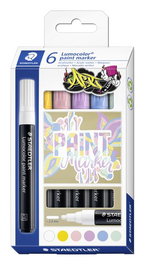 Rotulador Acrilico Staedtler  349 Lumocolor Paint Permanente Estuche De 6 Colores Pasteles (Set de 2)