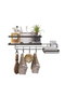 Hermia SY303-B Organizador de Cocina de Metal Negro, 400 x 185 x 120 cm
