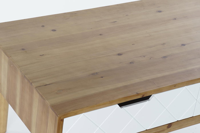 DKD Home Decor Mesa de Centro Abeto Marrón y Blanco