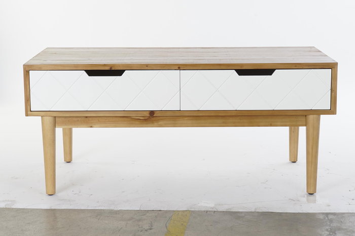 DKD Home Decor Mesa de Centro Abeto Marrón y Blanco
