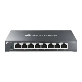 TP-Link Conmutador PoE Gigabit TL-RP108GE V2 8 Puertos, 7 Puertos de Entrada y 1 de Salida PoE Pasivo, Administrado, Velocidad 10/100/1000 Mbps
