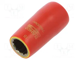BAHCO Llave de vaso aislada 15 mm 12 ángulos 1/2 pulgada