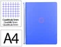 Antartik Cuaderno Espiral Micro A4 Tapa Foam, 120 Hojas Cuadrícula 5mm 90gr, 5 Bandas 4 Taladros, Color Azul