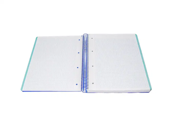 Antartik Cuaderno Espiral Micro A4 Tapa Foam, 120 Hojas Cuadrícula 5mm 90gr, 5 Bandas 4 Taladros, Color Azul
