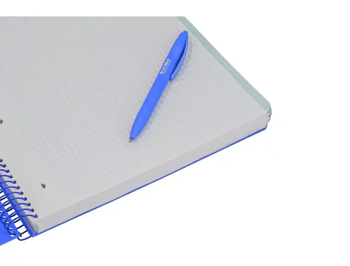 Antartik Cuaderno Espiral Micro A4 Tapa Foam, 120 Hojas Cuadrícula 5mm 90gr, 5 Bandas 4 Taladros, Color Azul