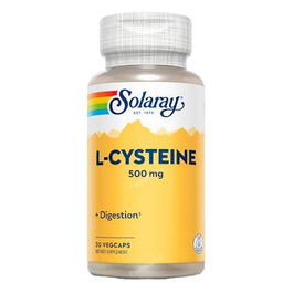 SOLARAY L-Cysteine 500Mg. 30Cap. Complemento de L-Cisteína en Forma Libre de Aminoácido