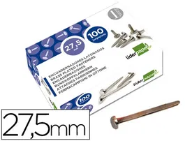 Liderpapel Encuadernadores niquelados n.6 27,5 mm caja de 100 unidades