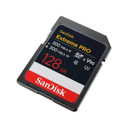 Sandisk Extreme PRO 128GB SDXC UHS-II Clase 10 V90 Tarjeta de Memoria, 300 MB/s Lectura, 300 MB/s Escritura