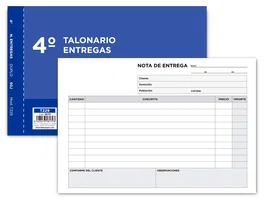 Liderpapel T229 Talonario Entregas Original y Copia, Tamaño Cuarto Apaisado (210 x 144 mm)