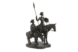 DKD Home Decor Figura de Resina Don Quijote y Sancho Envejecido Cobrizo