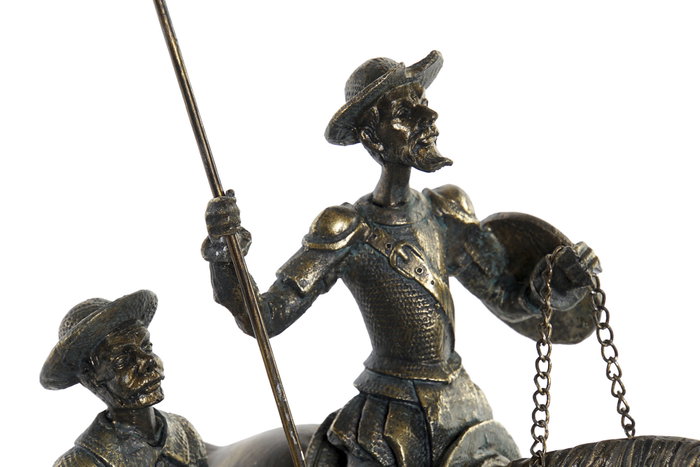 DKD Home Decor Figura de Resina Don Quijote y Sancho Envejecido Cobrizo