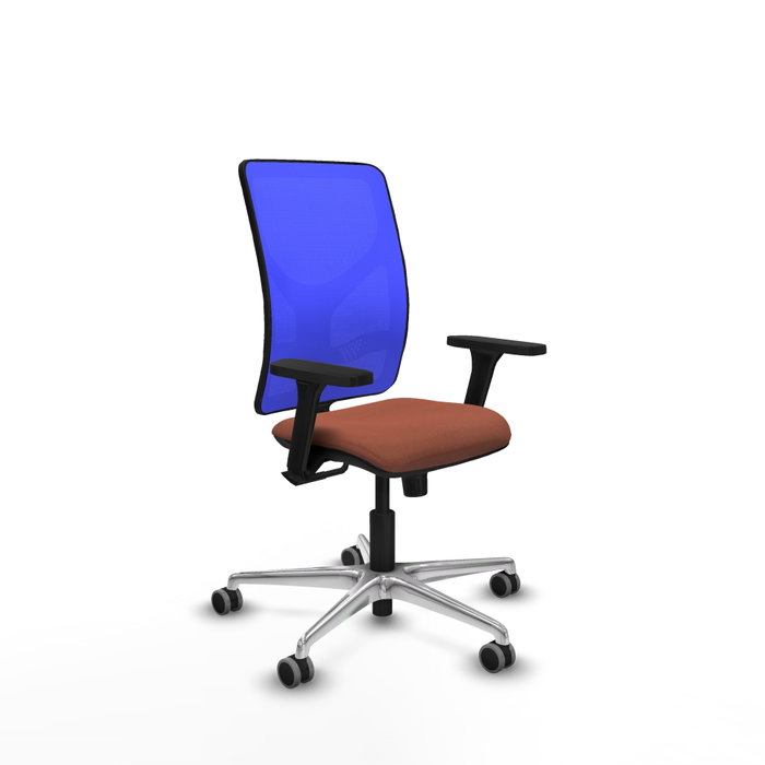 PIQUERAS Y CRESPO Silla de oficina Motilla con mecanismo Sincro, Tela Marrón y Malla Azul PIQUERAS Y CRESPO Silla de oficina Motilla con mecanismo Sincro, Tela Marrón y Malla Azul