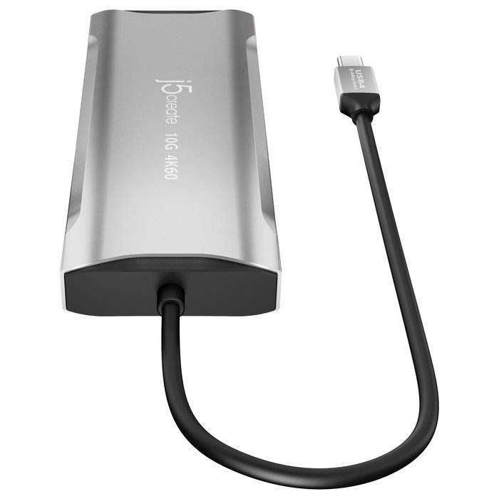 J5create JCD397-N Miniestación de acoplamiento USB-C 4K60 Elite para 3 Monitores, USB 3.2 Gen 1, 10 Gbps, 100W PD, HDMI 2.0, DP 1.4a, Ethernet Gigabit, Aluminio Gris