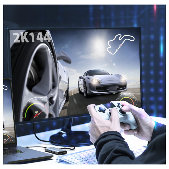 J5create JCD397-N Miniestación de acoplamiento USB-C 4K60 Elite para 3 Monitores, USB 3.2 Gen 1, 10 Gbps, 100W PD, HDMI 2.0, DP 1.4a, Ethernet Gigabit, Aluminio Gris