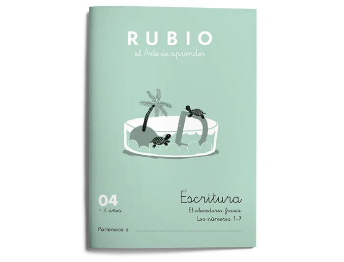 Rubio Cuaderno Caligrafía Nº 04 para Desarrollar Destrezas Motrices, 15x212x154 mm