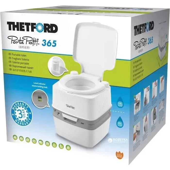 Thetford Inodoro Portátil Blanco con Indicador de Nivel - Capacidad Depósito Material 21 L Thetford Inodoro Portátil Blanco con Indicador de Nivel - Capacidad Depósito Material 21 L