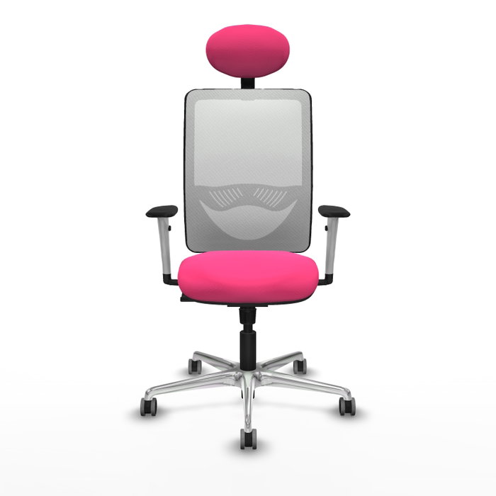PIQUERAS Y CRESPO Silla de oficina Zulema con mecanismo Sincro, Rosa y Blanco