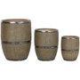 DKD Home Decor Set de 3 Maceteros de Magnesia Marrón