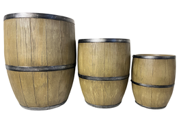 DKD Home Decor Set de 3 Maceteros de Magnesia Marrón