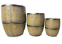 DKD Home Decor Set de 3 Maceteros de Magnesia Marrón