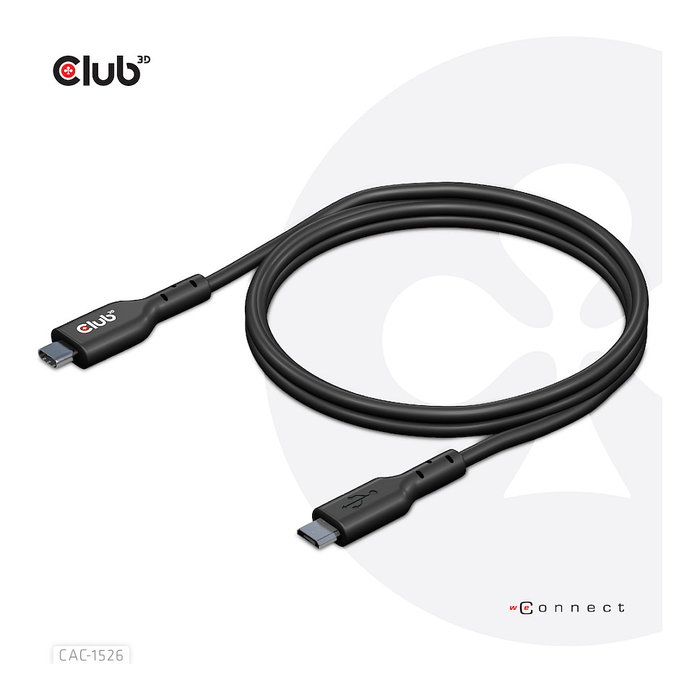 Club3D Cable USB 3.2 Gen 1 Tipo C a Micro USB CAC-1526 1m Negro Club3D Cable USB 3.2 Gen 1 Tipo C a Micro USB CAC-1526 1m Negro