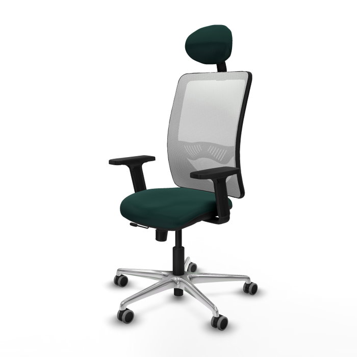PIQUERAS Y CRESPO Silla de oficina Zulema con mecanismo Sincro/Traslack Verde botella y Blanco PIQUERAS Y CRESPO Silla de oficina Zulema con mecanismo Sincro/Traslack Verde botella y Blanco