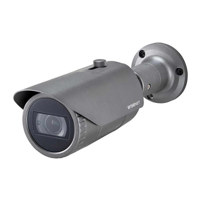 Hanwha Cámara IP Bullet Wisenet Q 2MP Antivandálica IR30 WDR H.265 IK10 IP66 PoE Audio