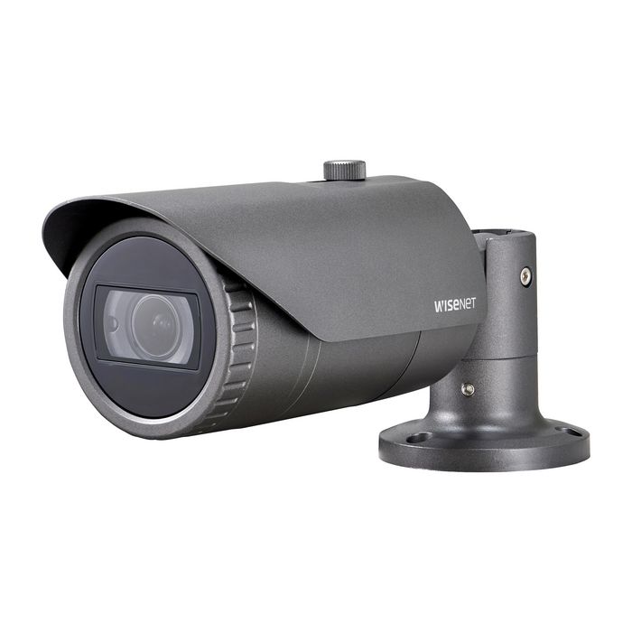 Hanwha Cámara IP Bullet Wisenet Q 2MP Antivandálica IR30 WDR H.265 IK10 IP66 PoE Audio