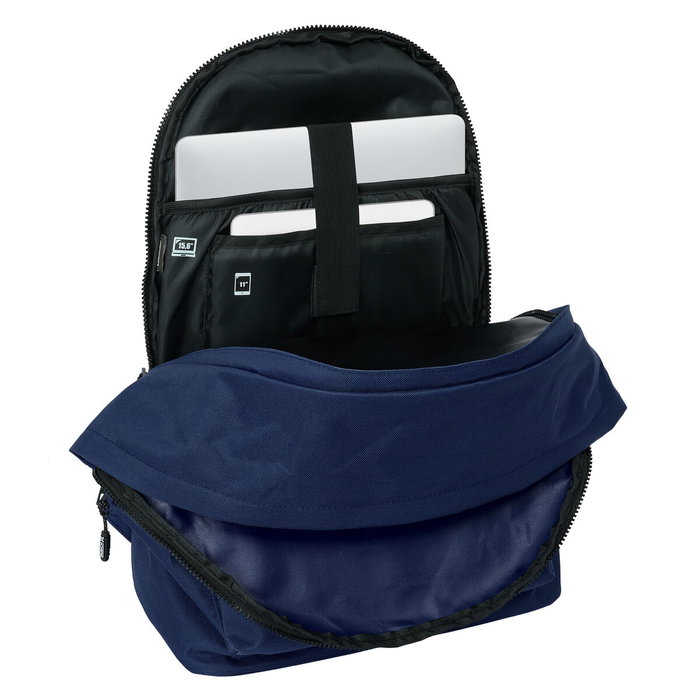 Safta Mochila Doble Munich Basics para Portátil 15,6'' con USB - Marino