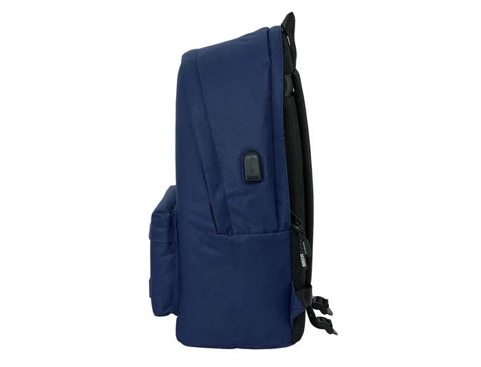Safta Mochila Doble Munich Basics para Portátil 15,6'' con USB - Marino
