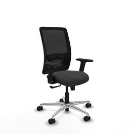 PIQUERAS Y CRESPO Silla de oficina Zulema con mecanismo Sincro, Gris oscuro y Negro