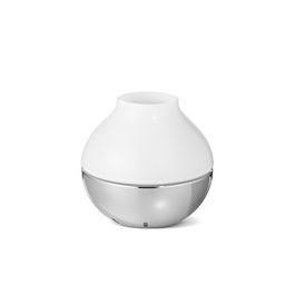 Georg Jensen Portavelas 12 cm Diámetro 11,6 cm Acero Inoxidable Pulido y Vidrio Esmerilado