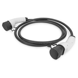 Digitus Cable de carga tipo 2 para coche eléctrico y PHEV, 5 m, 32 A, 7.4 kW, 1-fase, Modo 3, negro, IP55
