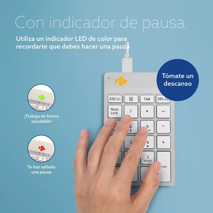 R-Go Tools Numpad Break RGOCONMWDWH Blanco