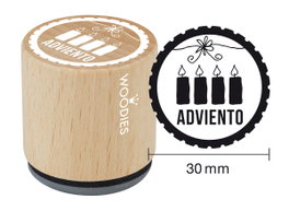 Woodies Sello de madera y caucho Adviento 33x30mm