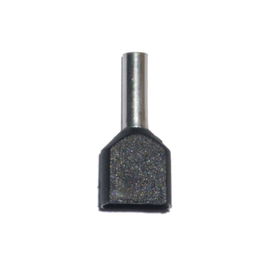 Basics Puntera Aislada Doble Negra 01,50 mm² 100 uds