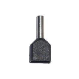 Basics Puntera aislada doble 01,50 mm² negra 100 uds