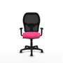 PIQUERAS Y CRESPO Alocén Silla de Oficina Sincro Malla Negra y Asiento Rosa