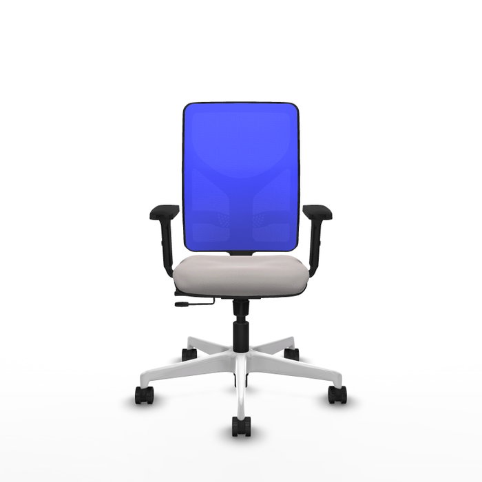 PIQUERAS Y CRESPO Silla de oficina Motilla con mecanismo Sincro/Traslack Blanco y Azul