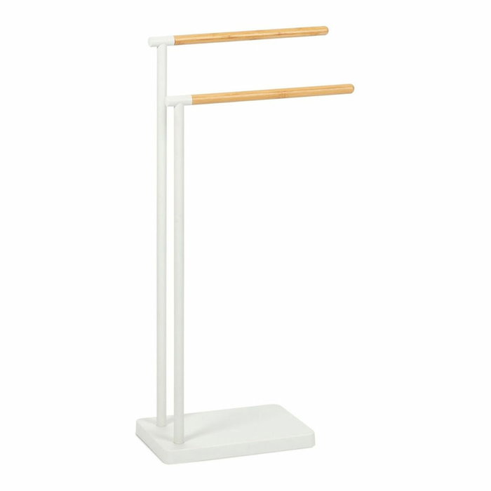 Andrea House Toallero de pie blanco de metal 30 x 20 x 78 cm
