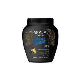 Skala Crema Acondicionadora Lama Negra Vegana 1000ml | Vitamina E D'Panthenol | Cabello Oscuro Sedoso Brillo | Método Curly