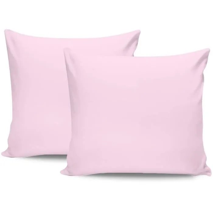 Juego de Cama 220x240 cm con 2 Fundas de Almohada 60x60 cm - 100% Algodón Satén - Rosa - ASI8684282601722