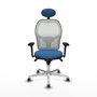 PIQUERAS Y CRESPO Silla de oficina Jorquera con mecanismo Sincro, Azul claro y Blanco