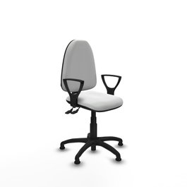 PIQUERAS Y CRESPO Silla de oficina Aýna blanca con brazos fijos