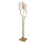 DKD Home Decor Lámpara de Pie de Hierro y Lino con 3 Pantallas, Dorado y Crudo