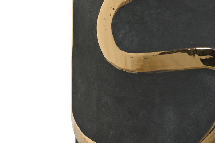DKD Home Decor Jarrón de Gres Abstracto Rugoso Gris y Dorado